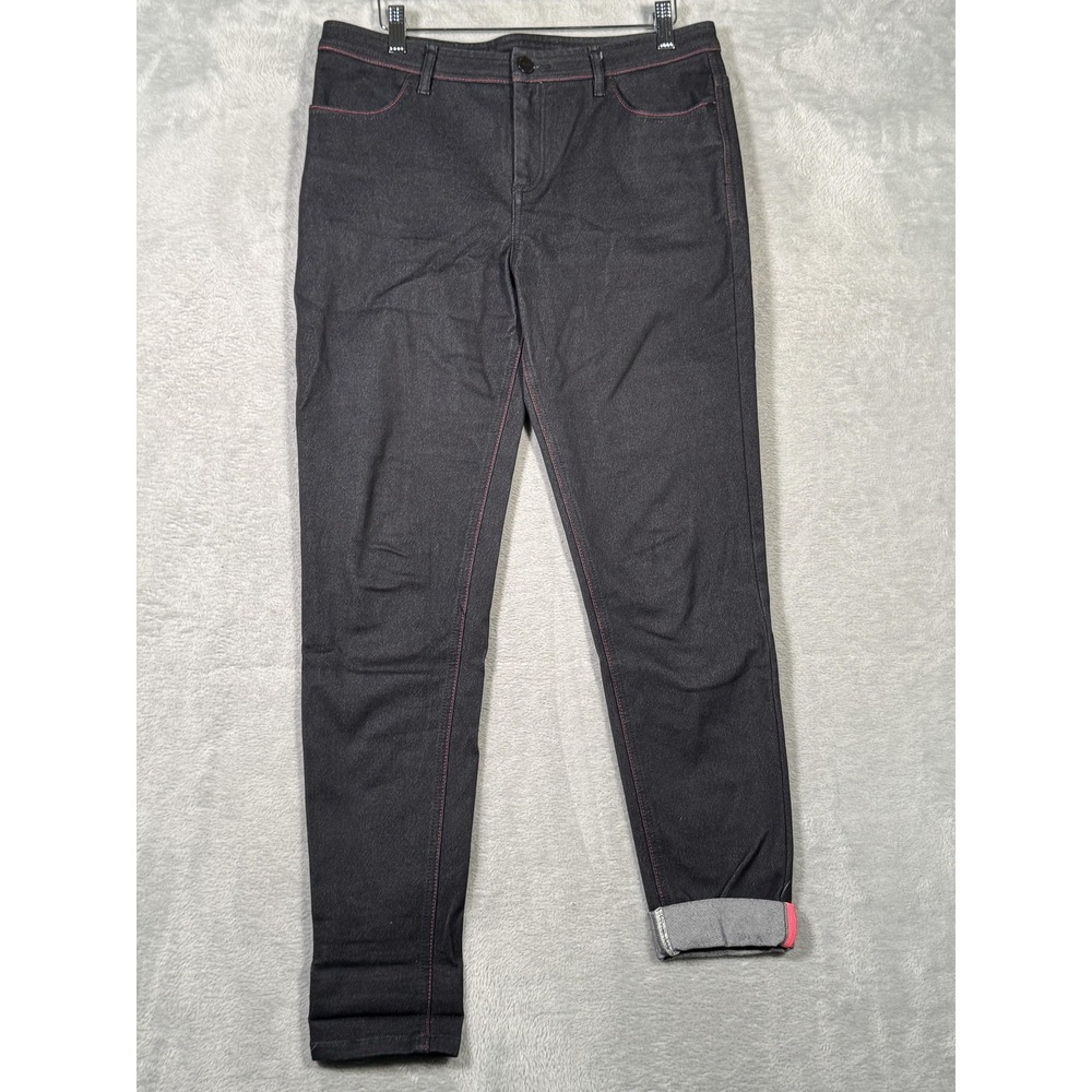 Rapha Jeans Womens 32x29‎ Pink Trim Reflective Cuff Cycling Stretch Denim Pants